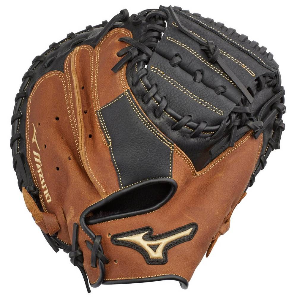 Catchers Mitt Mizuno Baseball Samurai 33" - Homem - Pretas/Marrom - OIMRB4867